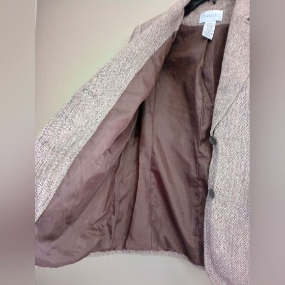 Chadwick's Brown Wool Blend Two Button Blazer Lined Size 8 Petite - Picture 3 of 8